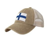 Berretto da Baseball Traspirante in Rete Finlandia Cappello da Sole Estivo Uomo Trucker Cappellino Casuale Regolabile Sportivo per Aperto,Marrone
