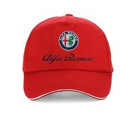 Berretto da Baseball Unisex in Cotone Regolabile per Alfa Romeo Giulia Stelvio Giulietta 159 147 156 Berretto Piatto con Logo Auto della Squadra,Red