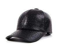 Berretto da Baseball Uomini Genuine Pelle Regolabile Sna-PCack Caps Black Cowskin Y Autunno Inverno Cappello da Padre Caldo