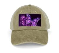 Berretto da baseball vuoto Bella viola farfalla floreale classico papà cappello regolabile cotone cappello da baseball sport cappello visiera, Cachi, Taglia unica