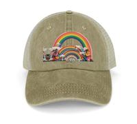 Berretto da baseball vuoto Bellissimo mondo arcobaleno classico papà cappello regolabile cotone cappello da baseball sport cappello visiera, Cachi, Taglia unica