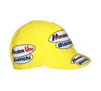 Berretto da bicicletta vintage del team Mercatone giallo.