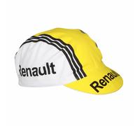 Berretto da bicicletta vintage del team Renault bianco-giallo.