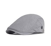 Berretto da donna Cappello basco primaverile ed estivo for uomo, tinta unita, nero e grigio, in cotone, con visiera piatta, da donna, for esterni, sole, stile retrò, strillone Per camminare(Color 03)