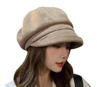 Berretto da donna con visiera e pannelli morbidi, per donne e ragazze, Marrone, M