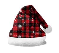 Berretto da donna e uomo, a tema natalizio, per adulti e bambini, con scritta "Thickened F Lap Christmas Hat Party Double SI Ded Velvet Hat (C, 6-12 anni)