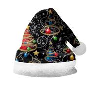 Berretto da donna e uomo, a tema natalizio, per adulti e bambini, con scritta "Thickened F Lap Christmas Hat Party Double SI Ded Velvet Hat (D, 15-60 anni)