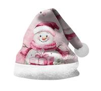 Berretto da donna e uomo, motivo natalizio, per adulti e bambini, con scritta "Thickened F Lap Christmas Hat Party Double SI Ded Velvet Hat (E, 6-12 anni)