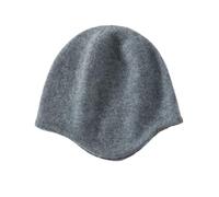 Berretto da donna in tinta unita invernale caldo cappello casual cashmere lavorato a maglia Beanie, grigio, Taglia unica