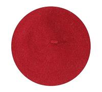 Berretto da donna rosso britannico/inverno versione coreana cappello gemma sistema giornaliero letterario tutto casco da sci gioielli, Vino, Taglia unica