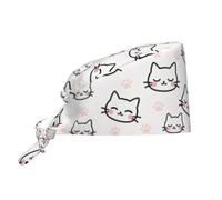 Berretto Da Lavoro Cute Closed-Eye White Cat With Pink Cheeks Cuffietta Elegante Con Fascia Per Il Sudore Berretto Per Jogging Uomo Sport