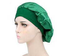 Berretto da notte elastico e confortevole da donna, in seta, for dormire, for dormire, for signora, cappello da notte, cuffia for capelli, cuffia da doccia, cofano in raso (Color : Green)