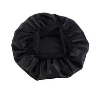Berretto da notte in raso Fascia larga Turbante elastico Copricapo Cofano Cura dei capelli Sciarpa Bandana per Home(Black)
