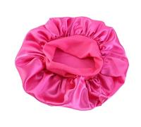 Berretto da notte in raso Fascia larga Turbante elastico Copricapo Cofano Cura dei capelli Sciarpa Bandana per Home(Hot pink)