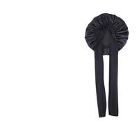 Berretto da notte in raso for donna Solido fascia larga elasticizzata Cravatta for la testa Setoso bordo del cofano Avvolgente Berretto da notte Cura dei capelli Copri soffione bagno(Black)