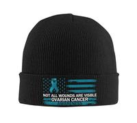 Berretto da Notte Not all Wounds Are Visible Ovarian Cancer Awareness Lavabile Teschio Cappello Leggero Cappellini Skull per Adulto Sci Chemio