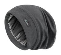 Berretto da notte regolabile con fodera in raso per dreadlocks, capelli ricci, taglia L, Nero grigio, Taglia unica