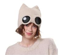 Berretto da sci unisex in pile con imbottitura e imbottitura interna in pile, 01-beige., Taglia unica