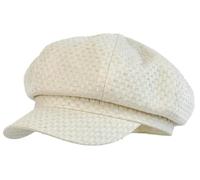 Berretto Da Strillone Da Donna In Maglia Testurizzata Cappelli Ottagonali Alla Moda Berretto Casual Da Esterno Per Il Sole Cappello Da Pittore/artista Hat Da Tassista(White)