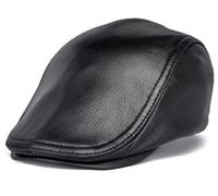 Berretto da Tassista da Uomo in Vera Pelle, Regolabile e Piatto, Ideale per La Pesca, L'Escursionismo e Le Gite del Fine Settimana(57-58cm(22.4-22.8in))