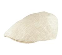 Berretto da uomo | Berretto piatto | Berretto in 100% lino - con fodera in cotone - particolarmente leggero e comodo beige. 57