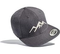 Berretto da uomo Flexfit Snapback: Vintage Mountain & 3 Peaks - Cappellino da baseball da uomo e da donna - Attrezzatura da arrampicata accessori escursionistici, Grigio - 3 picchi, Taglia unica