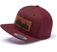 Berretto da uomo Flexfit Snapback: Woodland - Kappi per gli amanti della natura, da baseball, da donna, per attività all'aria aperta, foresta, arrampicata, bordeaux, Taglia unica