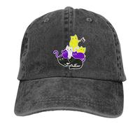 Berretto Dad Nonbinary Pride Cat LGBT Non Binary Flag Cappellino da Baseball Lavato Cappello da Pesca Alta qualità Cappucci da Golf per Viaggi Tennis Golf