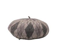 Berretto di Lana a Blocchi Colore, Cappello da Pittore Scozzese Casual alla Moda for Donna, Berretto Invernale Caldo e Spesso in Maglia, Unisex Morbido per abbinamenti(Color2)