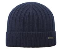 Berretto di Maglia con Risvolto | Beanie Cremona | Lana e Cashmere | manifattura Italiana | Unisex (Blu)