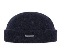 Berretto Docker Lavoy Herringbone Wool by Stetson blu scuro S (54-55 cm)