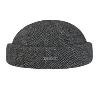 Berretto Docker Lavoy Herringbone Wool by Stetson grigio-nero S (54-55 cm)