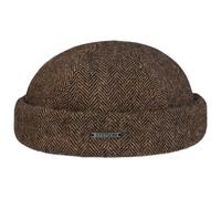 Berretto Docker Lavoy Herringbone Wool by Stetson marrone S (54-55 cm)