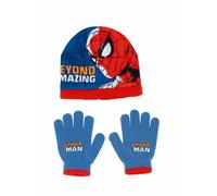 Berretto e Guanti Spider-Man Great power Azzurro Rosso