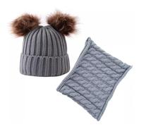 Berretto e scaldacollo per bambini CU-21534 - Grigio
