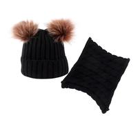 Berretto e sciarpa CU-21536 - Nero