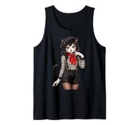 Berretto Francese Mime Cat Girl Paris Cat Lover Canotta