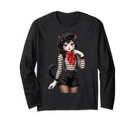 Berretto Francese Mime Cat Girl Paris Cat Lover Maglia a Manica