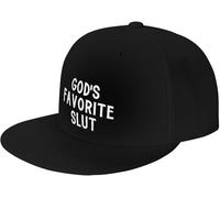 Berretto God's Favorite Slut Flat Brim Stile Streetwear Morbida Visiera Moda Cappellino Sport per Compleanno Pesca Unisex