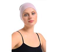 Berretto in bambù e cotone per chemio, perdita di capelli, cuffia per dormire, Rosa cipria., Taglia unica