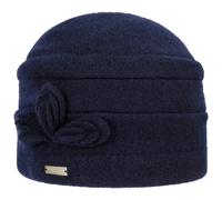 Berretto in Lana Follata Classic Uni by Seeberger blu scuro One Size