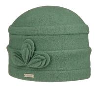 Berretto in Lana Follata Classic Uni by Seeberger verde One Size