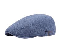 Berretto in lino e cotone, primavera estate, da uomo donna, con visiera, berretto pittore retrò, piatto invecchiato, cappello Per la primavera(Blue)