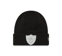 Berretto in maglia con polsini metallizzati NFL dei Las Vegas Raiders, nero