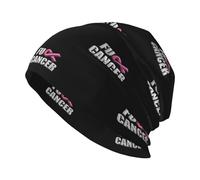 Berretto in Maglia Fuck Breast Cancer Pink Ribbon Berretto Unisex Confortevole Cappelli per Donna Ciclismo Uomini