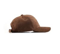 Berretto in velluto a coste basso profilo, tinta unita, berretto da baseball, cappello da sole, cappello da camionista regolabile, marrone, M/L