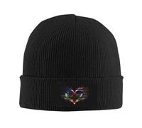 Berretto Invernale America And Central Africa The Central African People Heart Flag Cappello Invernale Traspirante Cappello Beanie Elasticizzato Berretto in Maglia per Ciclismo Running