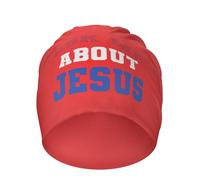 Berretto Invernale Ask Me About Jesus Beanie Hat Traspirante Berretto in Maglia Morbido Cappello Beanie per Campeggio Running Inverno