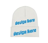 Berretto invernale Cappelli Logo Personalizzato Testo Qui per Uomo Donna Nero, bianco, Taglia unica