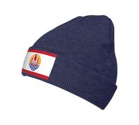Berretto invernale con bandiera della Polinesia francese, per uomo e donna, caldo, lavorato a maglia, con risvolto in acrilico, blu navy